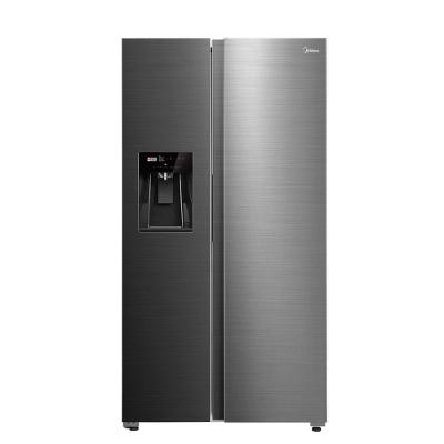 Geladeira Frost Free 570L Dispenser Água e Gelo Inverter cor Inox Midea