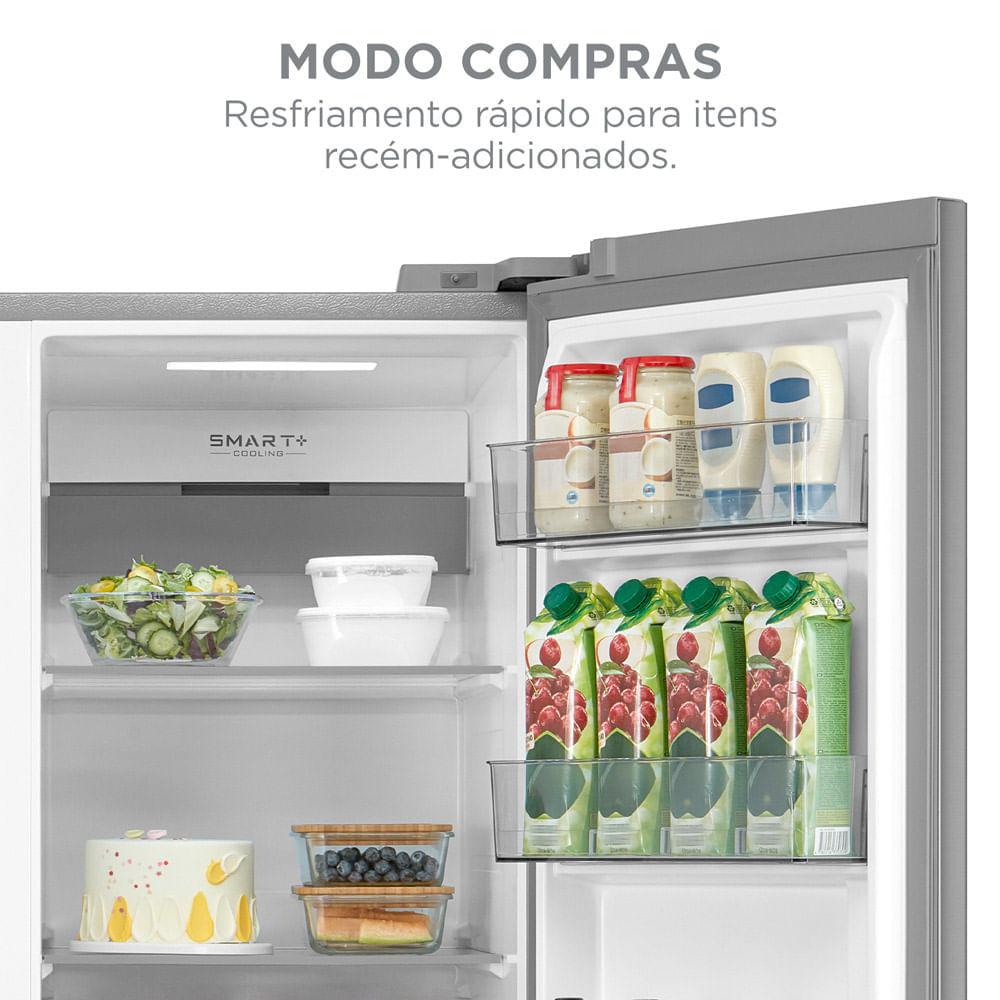 Geladeira Side by Side 570L Dispenser Água e Gelo Inverter cor Inox Midea - 3