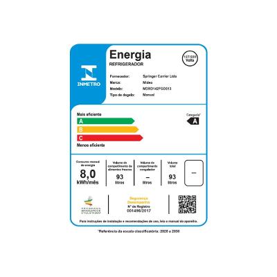 Frigobar Branco 93L Inverter Bivolt Midea