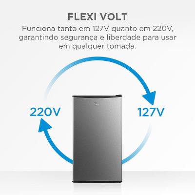 Frigobar 93L Cor inox Inverter Bivolt Midea