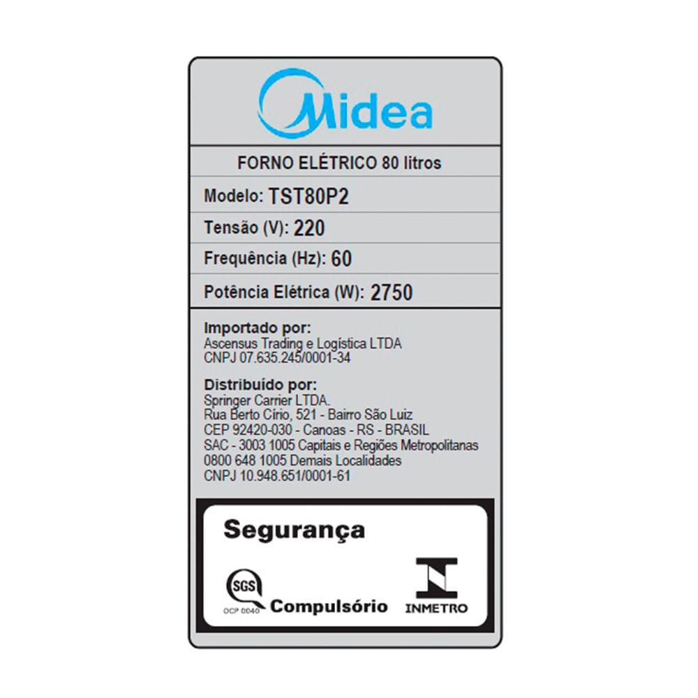 Forno Elétrico de Embutir 80L Touch com Air fryer Midea - 8
