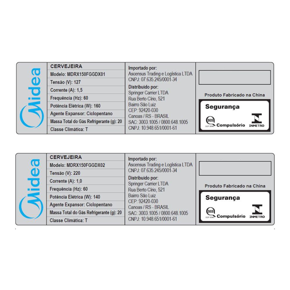 Cervejeira Preta Frost Free 82 Litros Midea - 9