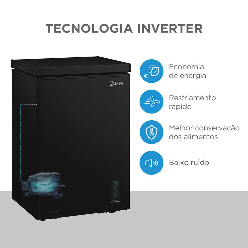 Freezer Horizontal 100L FlexBeer Inverter Bivolt Preto Midea - 9