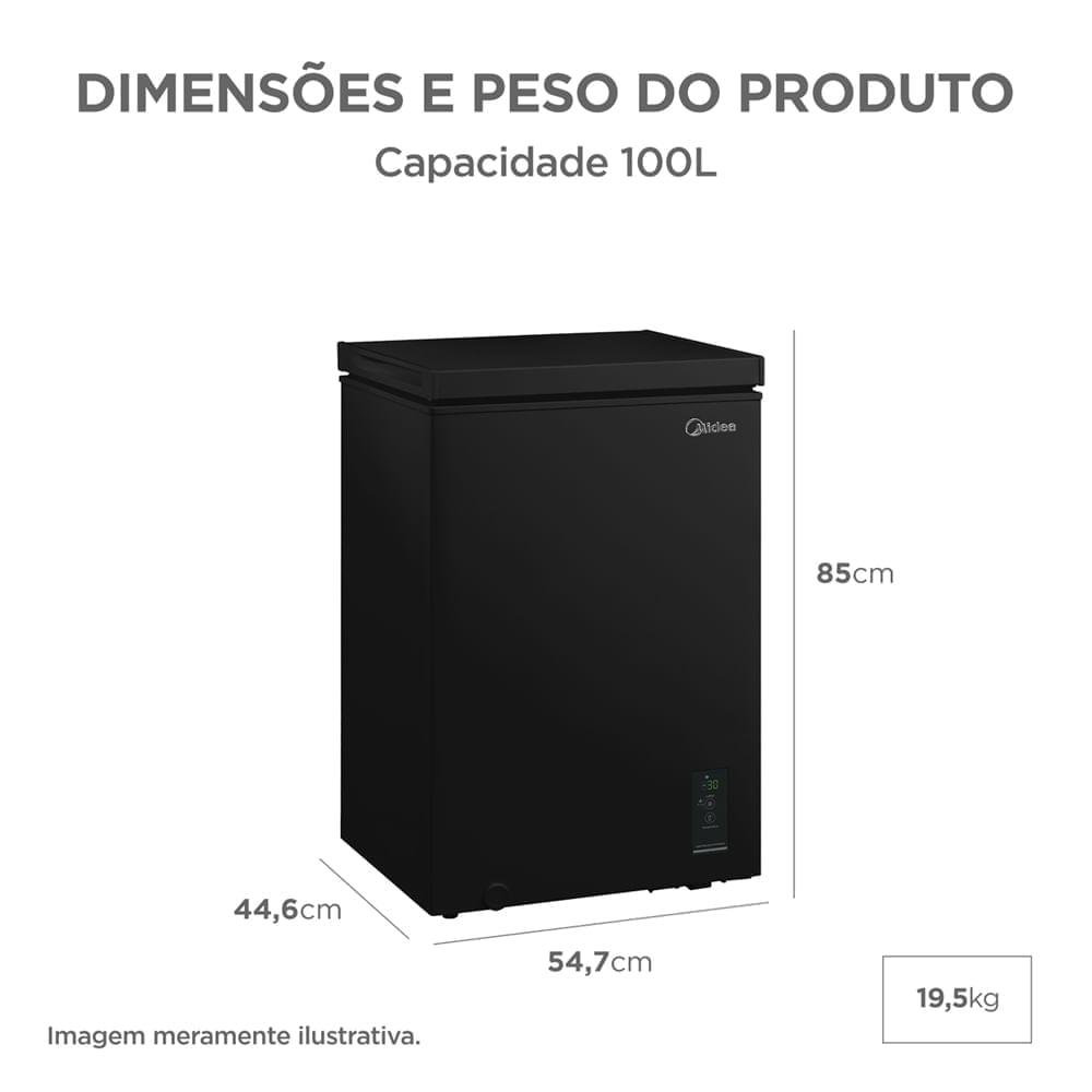 Freezer Horizontal 100L FlexBeer Inverter Bivolt Preto Midea - 13