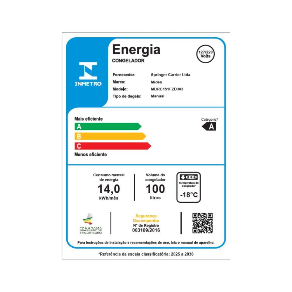 Freezer Horizontal 100L FlexBeer Inverter Bivolt Preto Midea - 15