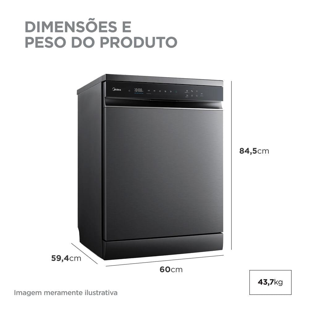Lava Louças 14 Serviços Black Inox SmartHome Midea - 9