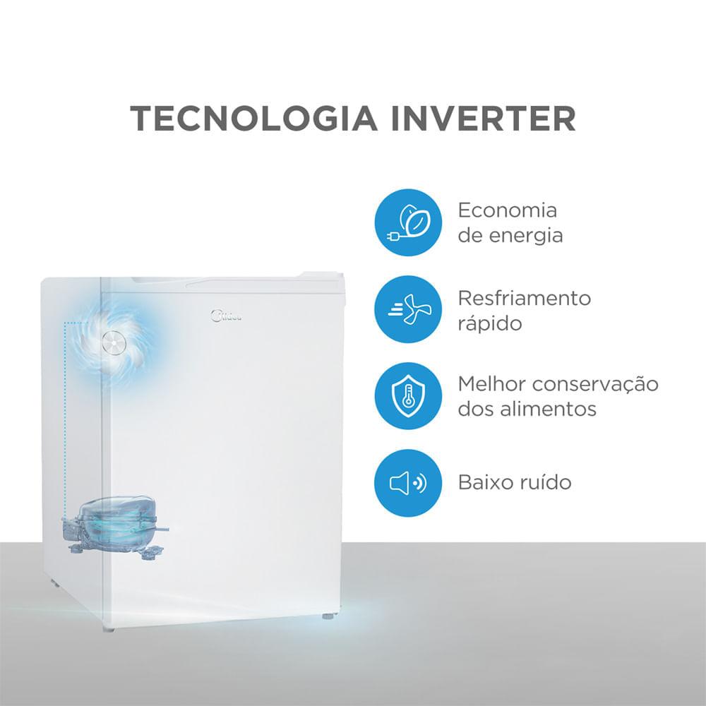 Frigobar Branco 67L Inverter Bivolt Midea - 8