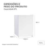 Frigobar Branco 67L Inverter Bivolt Midea - 9