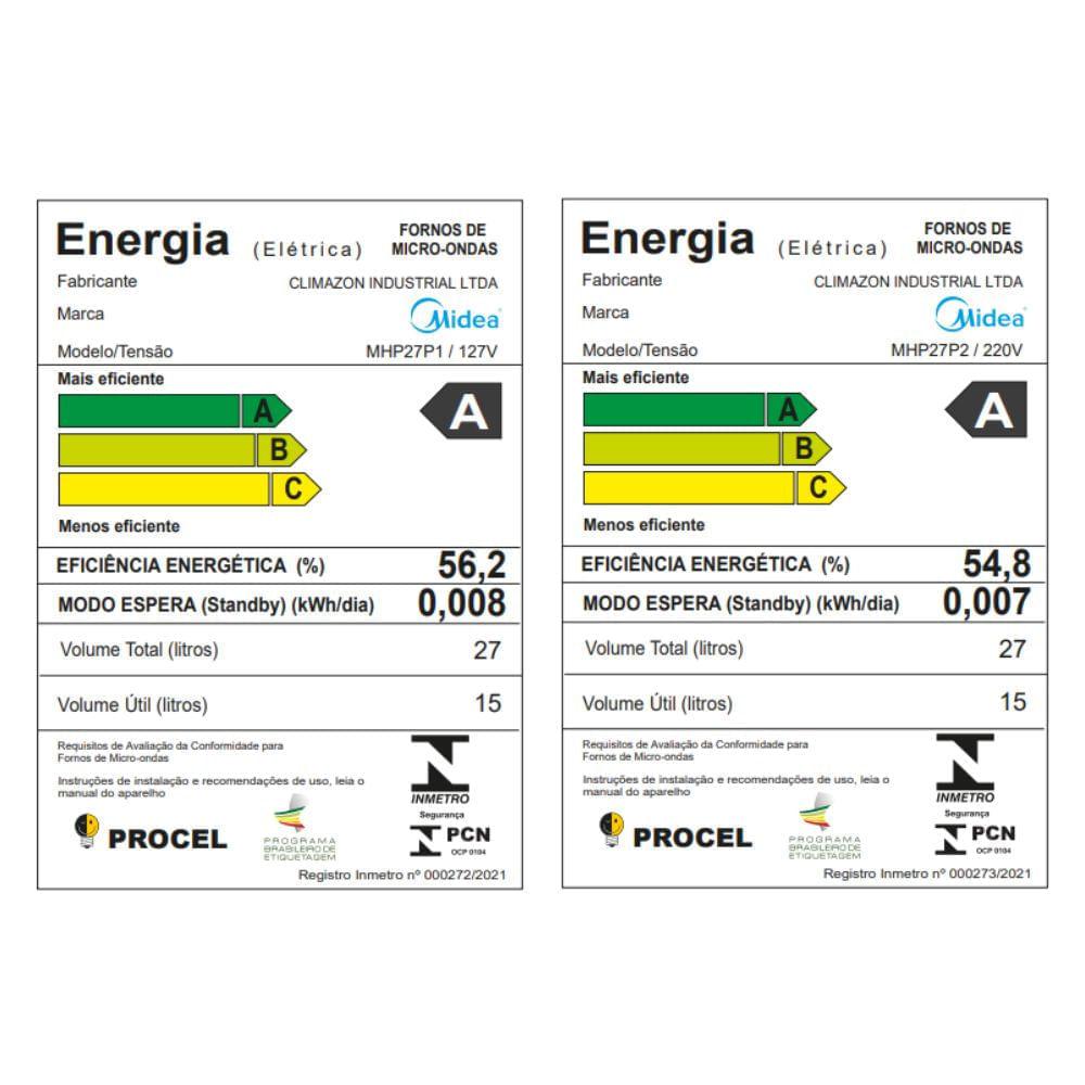 Micro-Ondas 27L Preto MasterCook Midea - 7