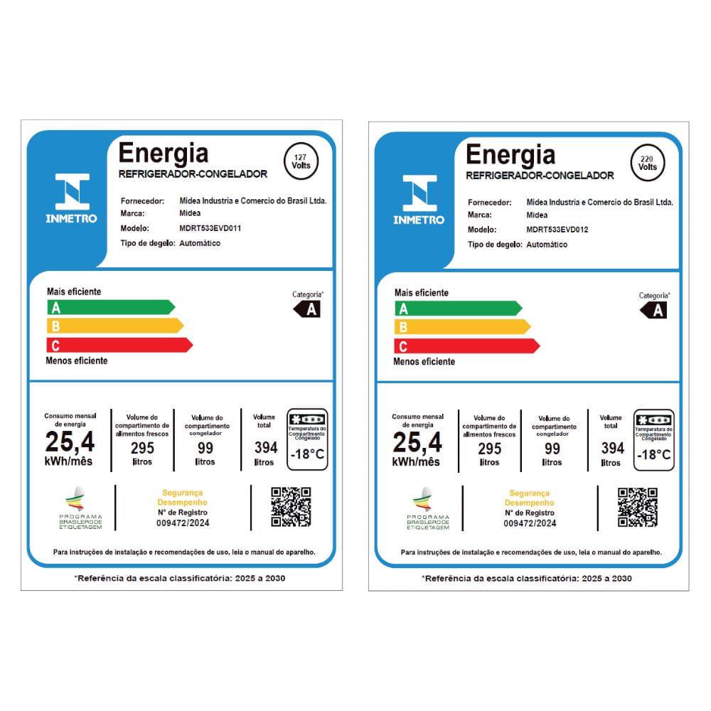 Geladeira Frost Free Duplex 394L Inverter Midea - 9