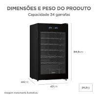 Adega de Vinho Climatizada 34 Garrafas Inverter Bivolt Midea - 8