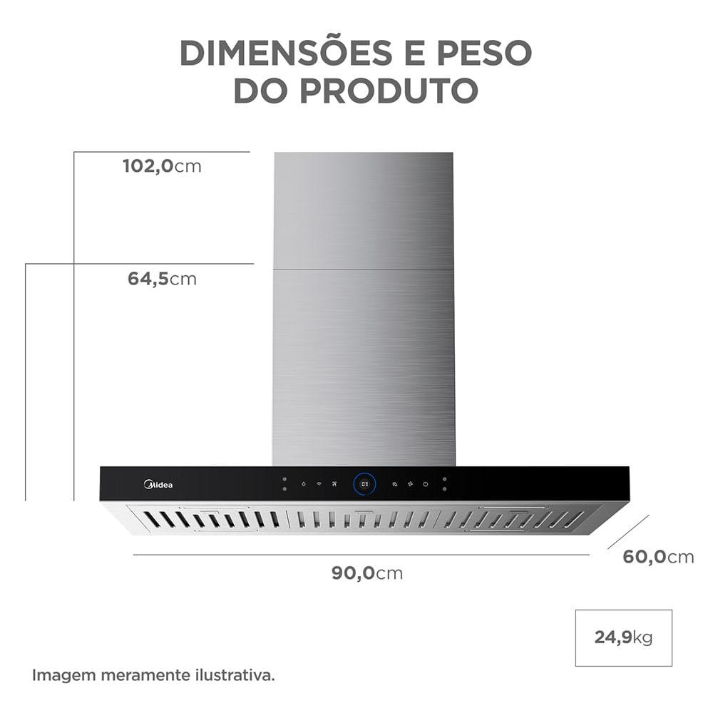 Coifa de Ilha 90cm Smart Pro Touch Midea - 7