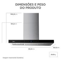 Coifa de Ilha 90cm Smart Pro Touch Midea - 7