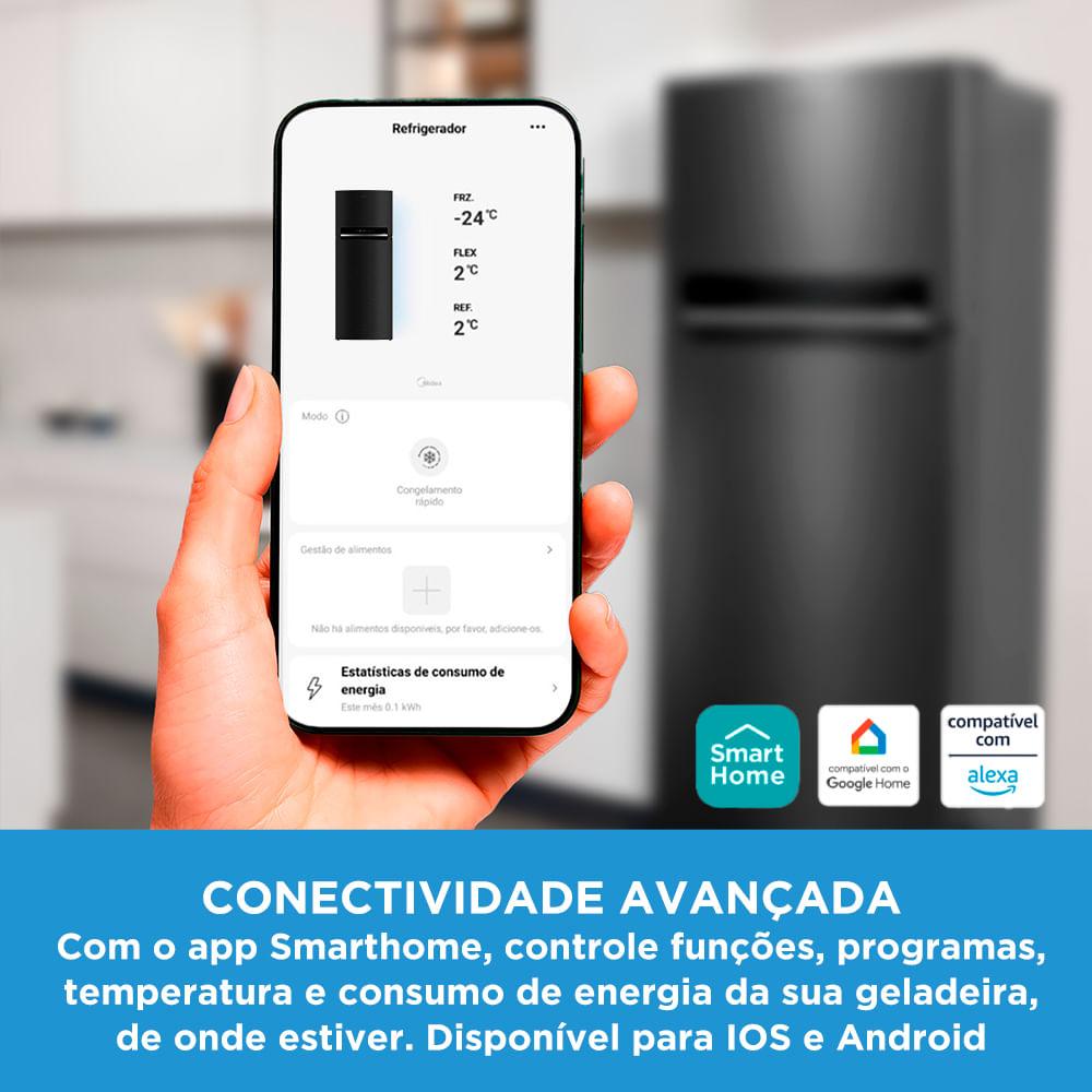 Geladeira Frost Free Duplex 491L Inverter Preta Midea - 9