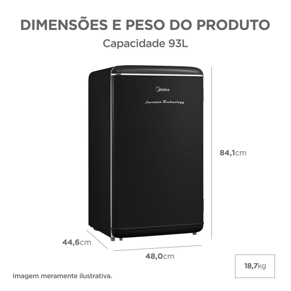 Frigobar Retrô Preto 93L Inverter Bivolt Midea - 10