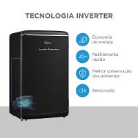 Frigobar Retrô Preto 93L Inverter Bivolt Midea - 6