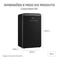 Frigobar Retrô Preto 93L Inverter Bivolt Midea - 10