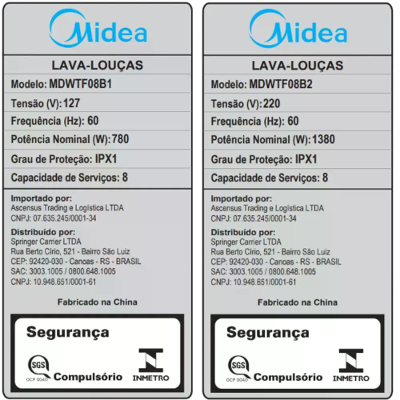 Lava Louças 8 Serviços Cinza Touch Plus Midea