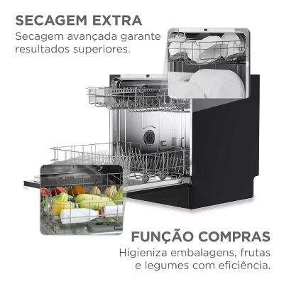 Lava Louças 8 Serviços Preta Touch Plus Midea