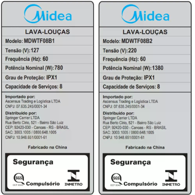 Lava Louças 8 Serviços Preta Touch Plus Midea