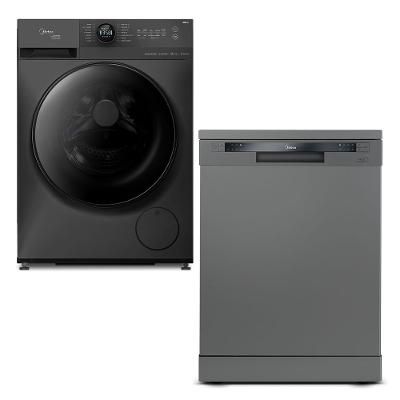 Lava e Seca 10,5kg Midea HealthGuard Titanium Conectada + Lava Louças 14 Serviços Cinza Midea