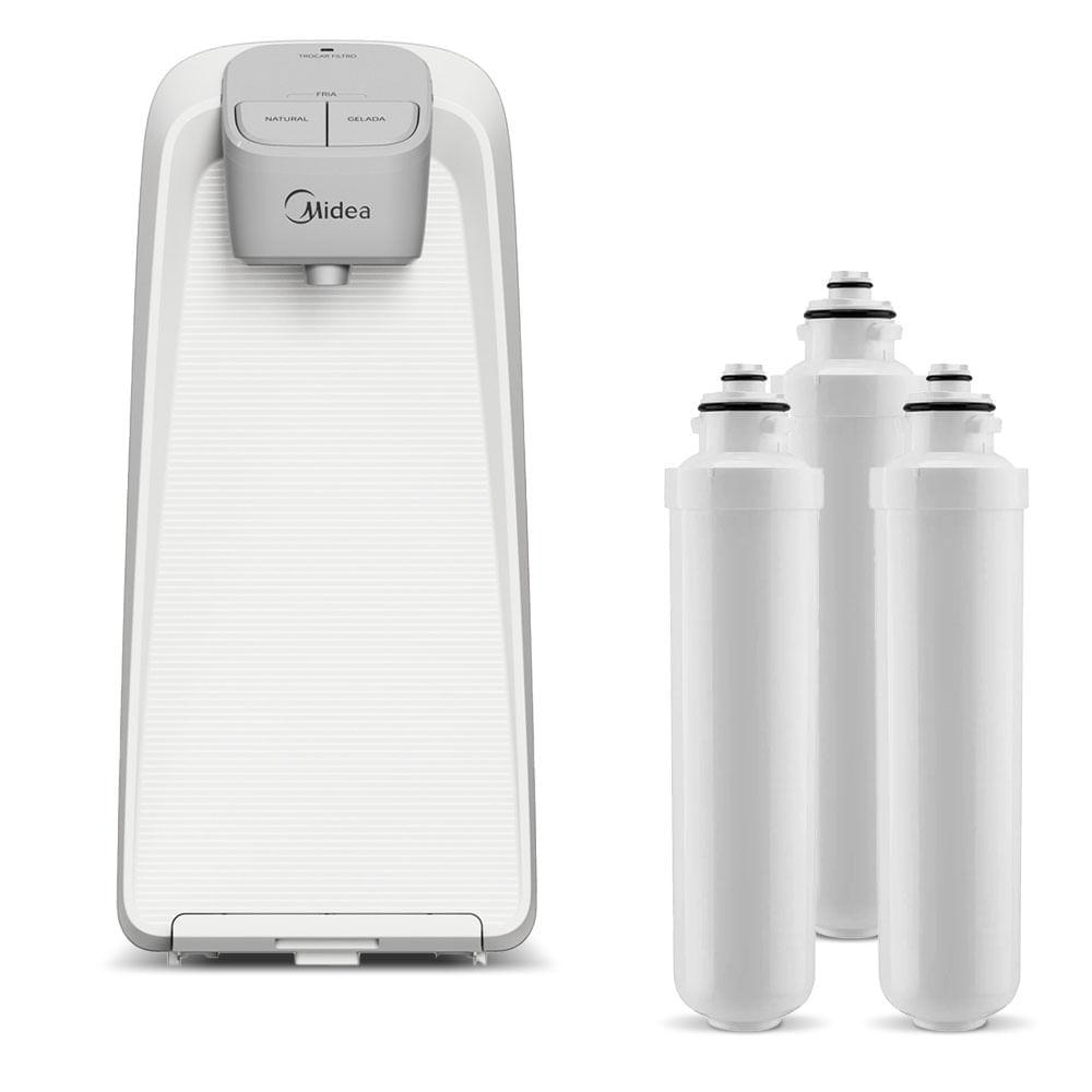 Kit Purificador de Água SlimPure Branco + 3 filtros refis Midea - 3