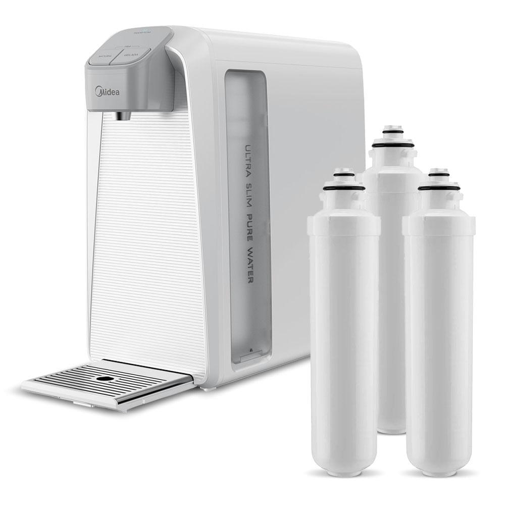 Kit Purificador de Água SlimPure Branco + 3 filtros refis Midea - 4