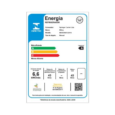 Frigobar Branco 45 Litros Inverter Bivolt