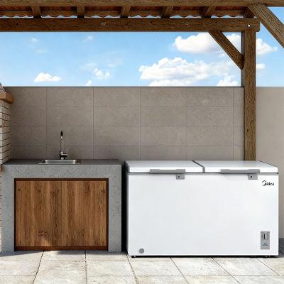 Freezer Horizontal 2 Portas 418L Inverter Bivolt Branco Midea