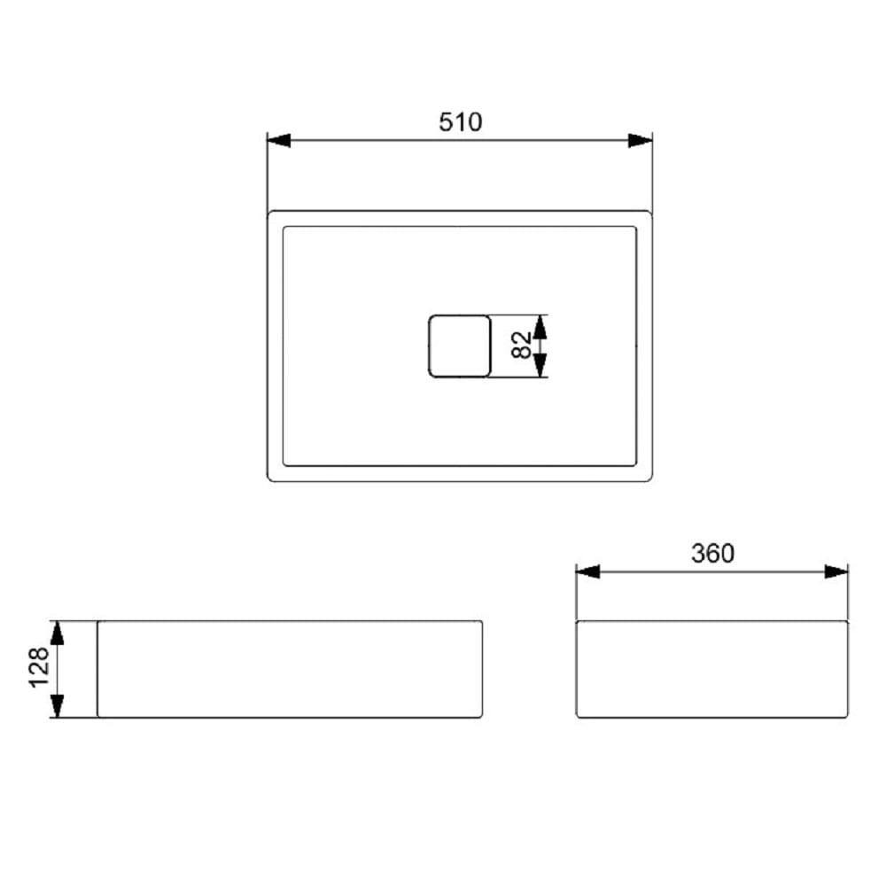 Cuba De Apoio S Mesa 51x36cm Roca T6 Terra Branco A32787z000 - 6