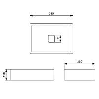 Cuba De Apoio S Mesa 51x36cm Roca T6 Terra Branco A32787z000 - 6