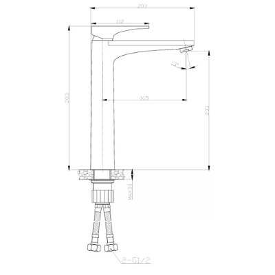 Misturador Monocomando P/Lav Dax Iguaçu Bica Alta Dax-5101-ig-bl