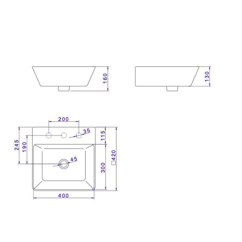 Cuba De Apoio Deca Quadrada C/Mesa 420 mm Ebano L.270.94 - 3