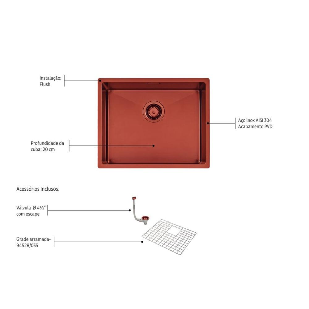 Cuba Inox Tramontina Quadrum Rose Gold 50x40 94007403 - 2