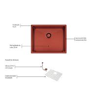 Cuba Inox Tramontina Quadrum Rose Gold 50x40 94007403 - 2