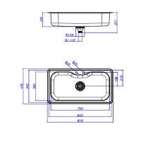 Cuba Deca P/ Cozinha Ret 80x40cm C/ Deck Facile Inox Cc.661.80.dk.inx - 2
