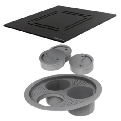 Grelha Ralo Linear Elleve 15X15 Flat Black Mt Escovado 20002