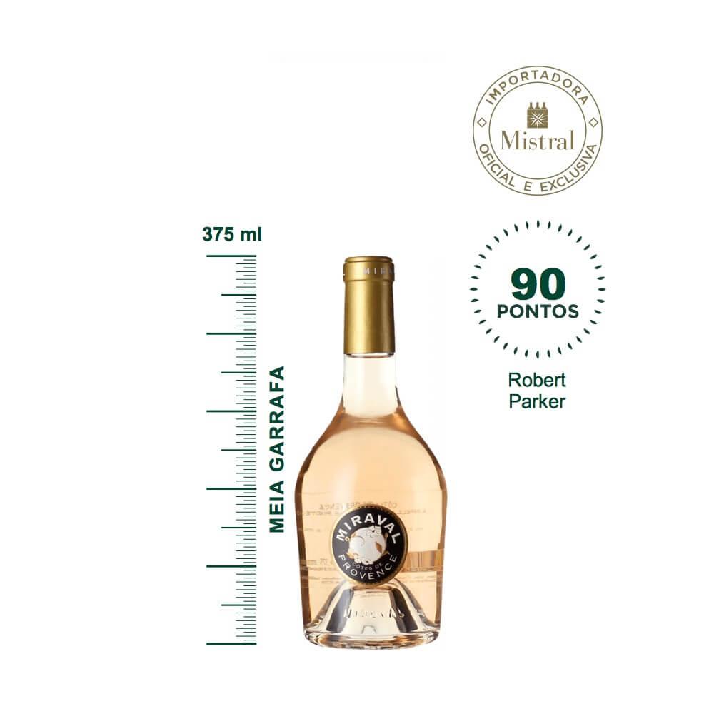 Vinho Côtes de Provence Rosé 2021 (Miraval) - meia gfa 375ml - 1