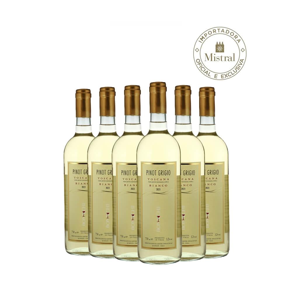 Kit 6 Vinhos Branco Pinot Grigio Toscana 2022 Cx 6 Und - 1