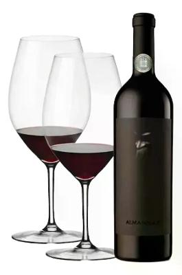 Kit Presente Vinho Tinto Argentino Alma Negra M Blend + Taças Riedel 001