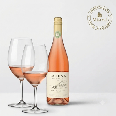 Kit Presente Vinho Catena Malbec Rosé + 2 Taças Riedel 001
