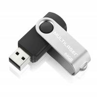 Pen Drive Multilaser Twist 64GB USB Leitura 10MB/s e Gravação 3MB/s Preto PD590 - 1