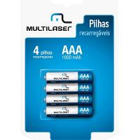 Pilhas Recarregáveis Multilaser Aaa 1000Mah Com 4 Unidades Cb050 - 1