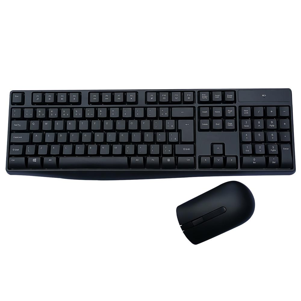 Combo Teclado e Mouse Sem Fio Slim Multimídia Conexão Usb 1600dpi c/ Pilha Inclusa Preto - TC269 - 2