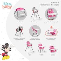 Cadeira de Alimentação Minnie Ginger 6m-25kg 3 em 1 Multikids Baby - BB447 - 5