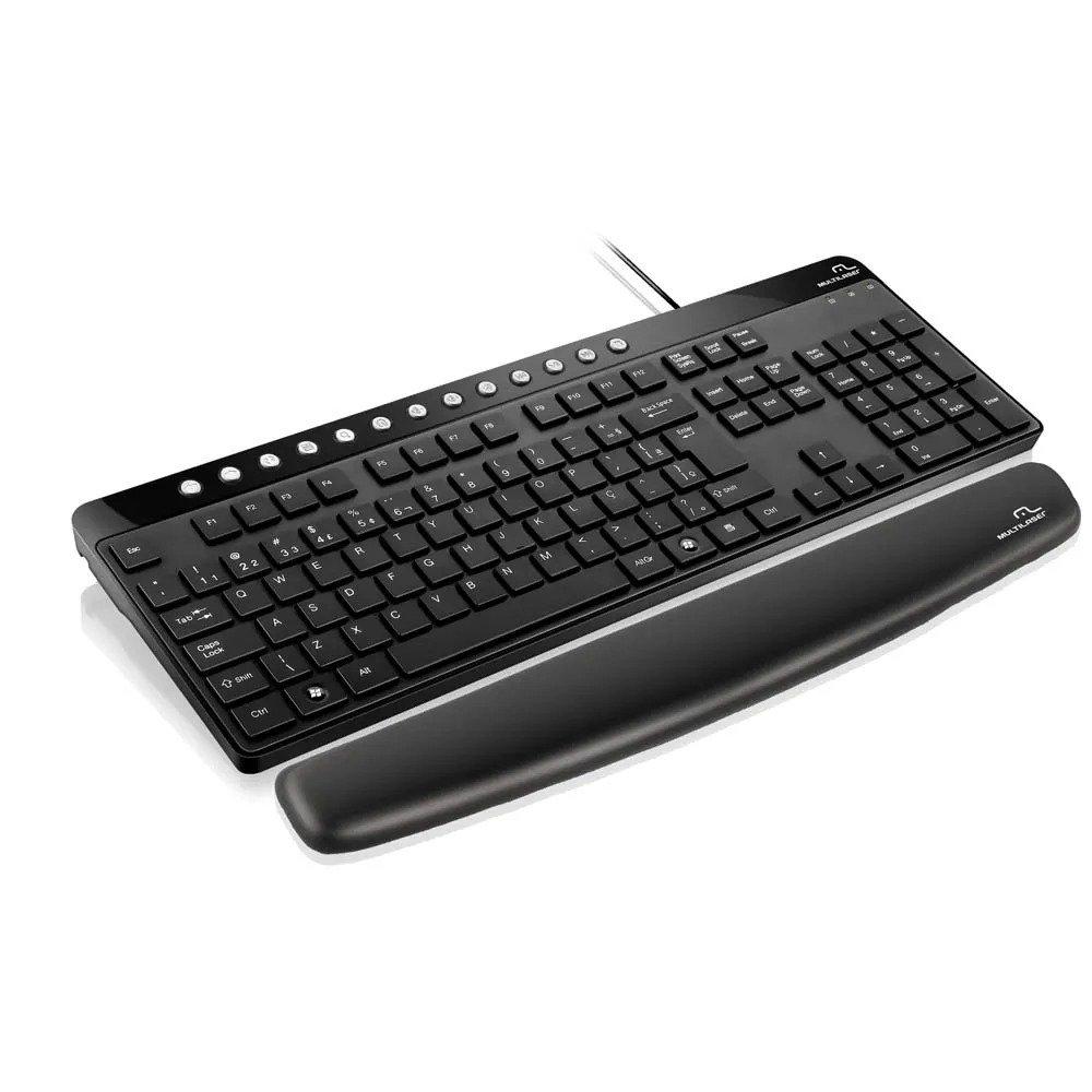 Apoio De Pulso Multilaser Para Teclado Em Gel Preto - AC033 - 2
