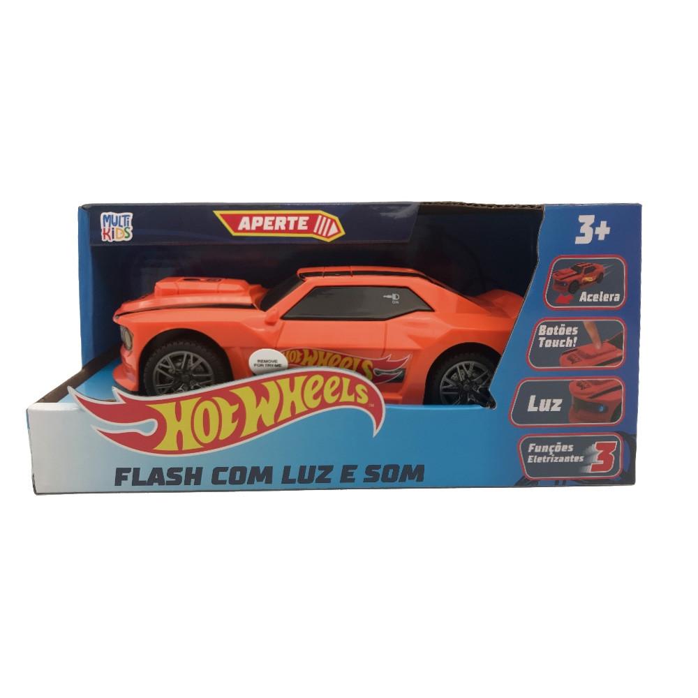Hot Wheels Carro Flash Laranja com Luz e Som Multikids - BR1824 - 2