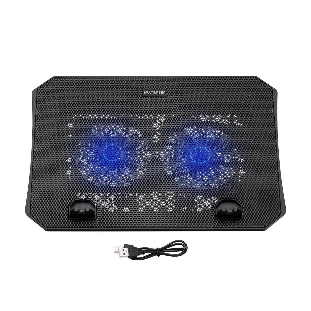 Cooler para Notebook Duplo Fan com LED Azul Multilaser - AC362 - 4