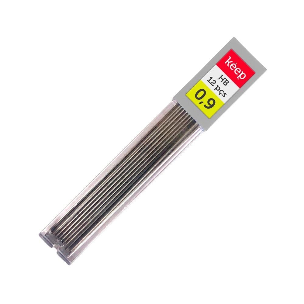 Mina de Grafite HB 0,9mm 12 Minas Caixa c/ 12 Tubos Keep - EI122 - 1