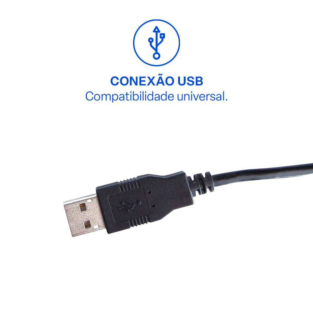 Mouse Emborrachado Preto com Fio Usb Multi (Multilaser) - MO222 - 5